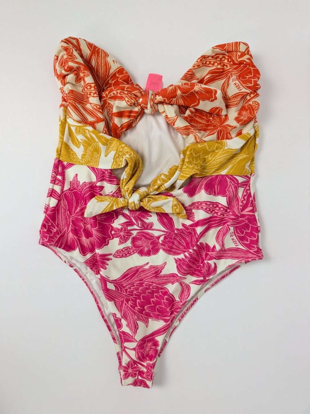 FARM Rio Tropical Woodcut One-Piece Swimsuit M - Picture 5 of 7